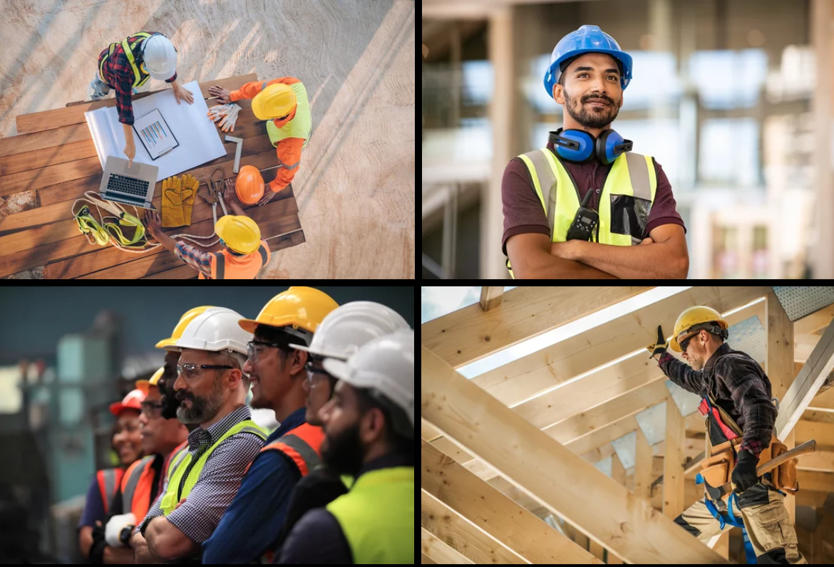 Construction team on site